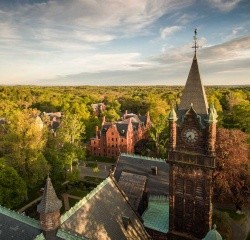 Aerial photo of the Mount Holyoke campus