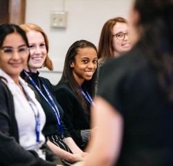 Students engaged in classroom discussion.