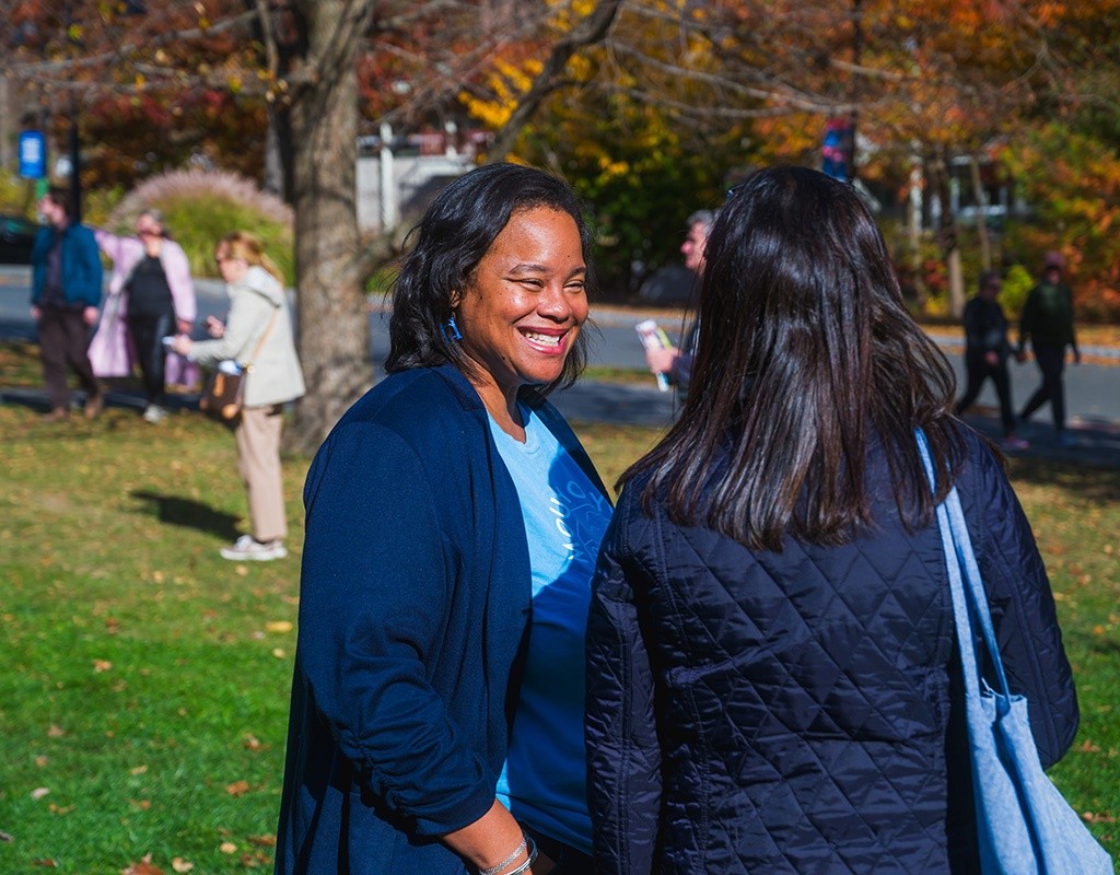 President Holley at Fall Fest on the Mount Holyoke College campus, October 2024.