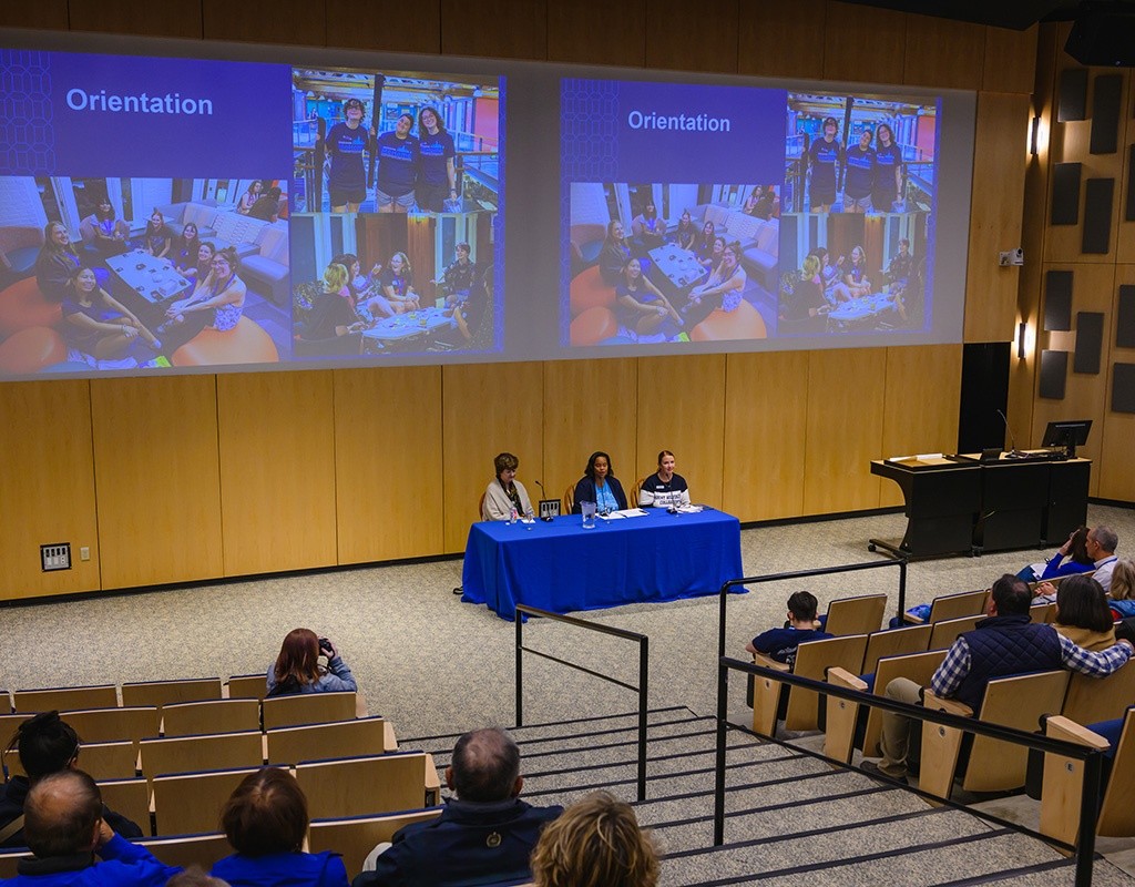 Panel and auditorium during Fall Fest at Mount Holyoke College