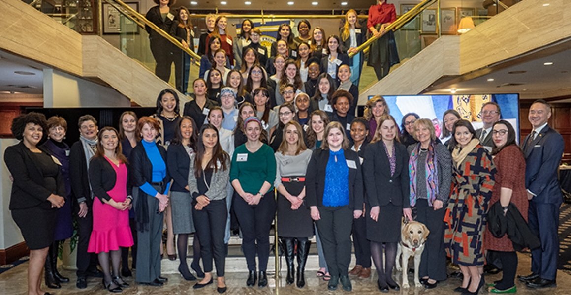 The group of students and alums who took part in the Careers in Public Service site visit in 2019