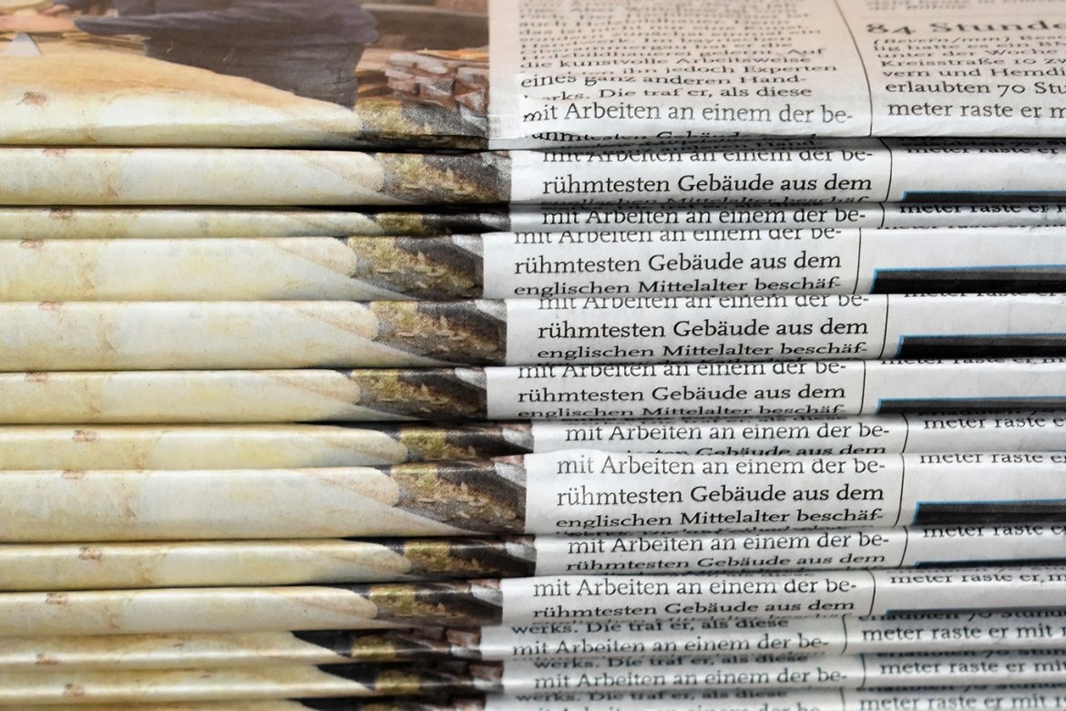 A stack of newspapers