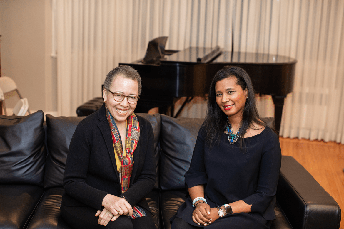 Aimée Eubanks Davis (right) and Dr. Beverly Daniel Tatum (left)