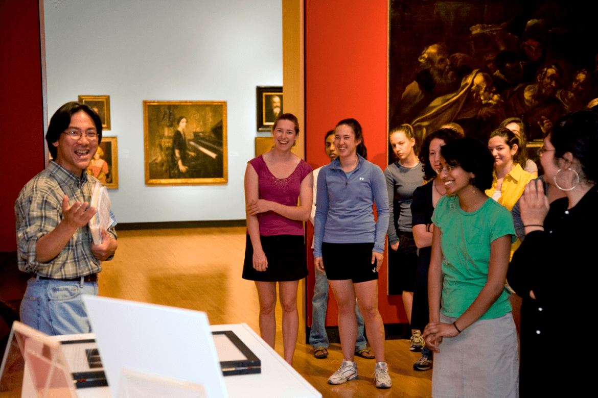 Anthony Lee teaching in the Mount Holyoke College Art Museum