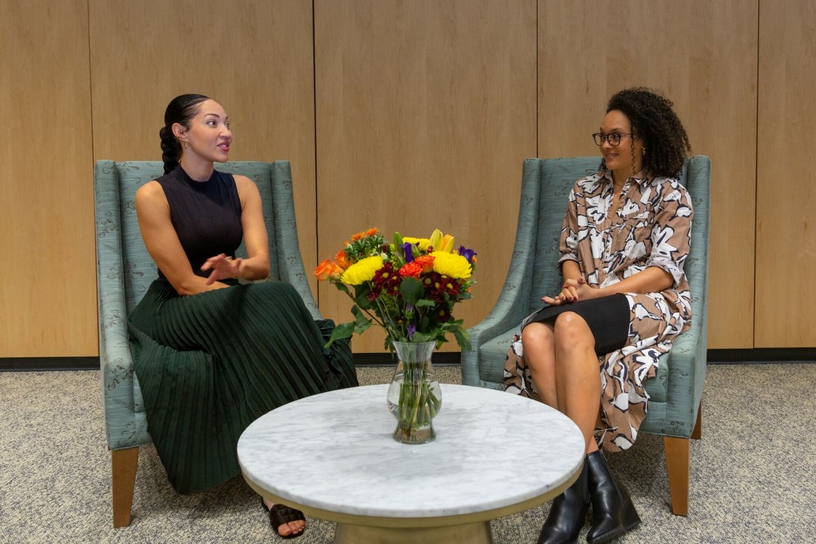 Harmonia Rosales (left) and Stephanie Sparling Williams. Photo courtesy of Laura Shea. 