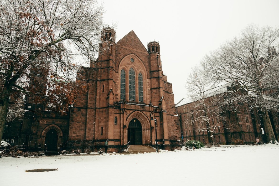 Mount Holyoke College - Abbey Chapel in the winter. Photo by Max Wilhelm 2025.