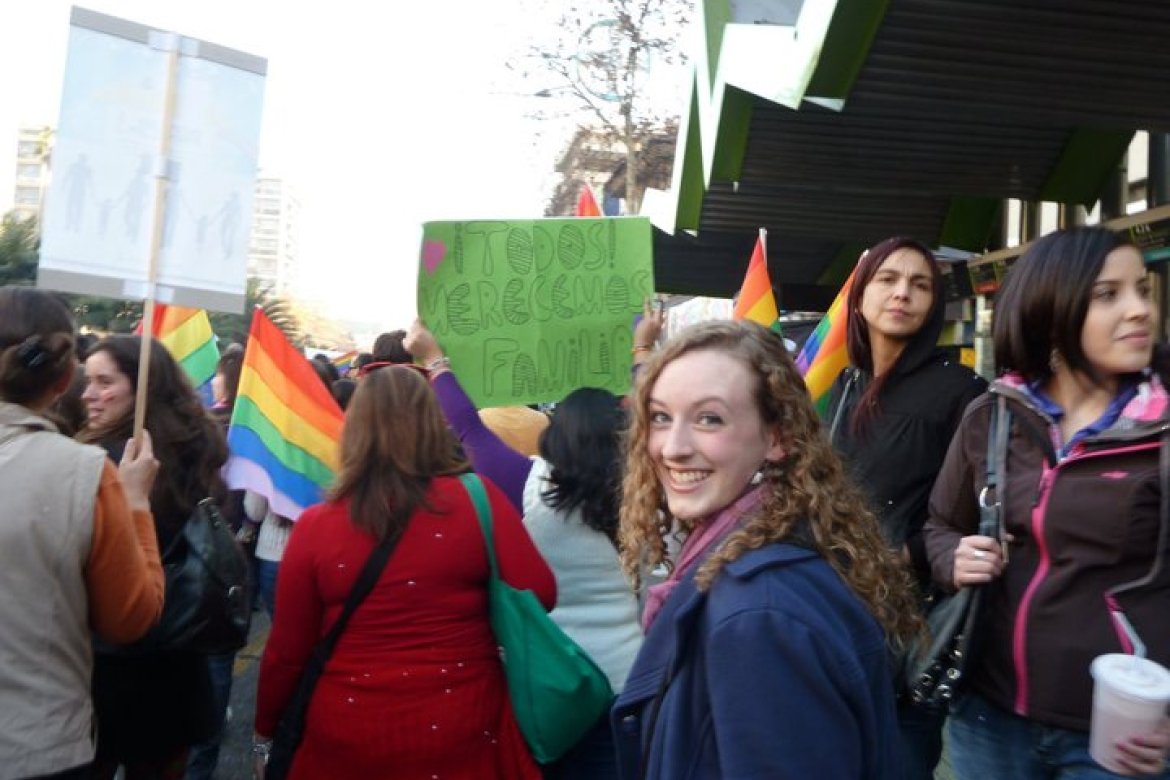 Emily McGranachan ’12 at the Marcha de la Diversidad Sexual, Santiago, Chile, 2011.