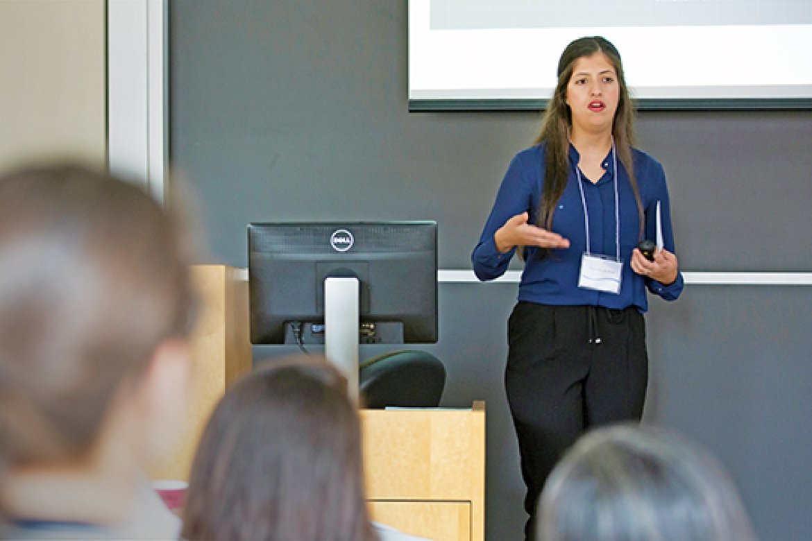 Rand Abu Al-Sha’r ’17, an architectural studies major, was on the "2D to 3D" panel. 