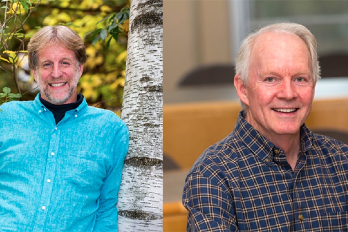 Alan Werner, left, and Steven R. Dunn, professors of geology