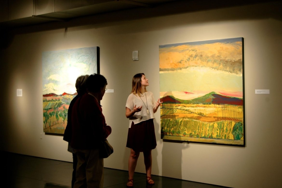 McKenzie Conner giving a tour on French influence in Ira Yeager’s work, Bellingham, WA, April 2016.