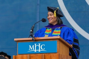 Danielle R. Holley speaks during Commencement
