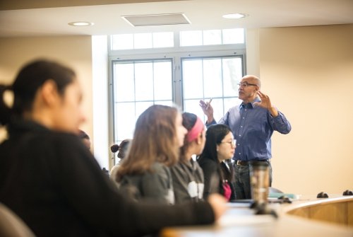 Preston Smith teaching in a lecture hall