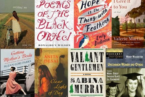 A collage of book covers by creative writing alums and visiting professors