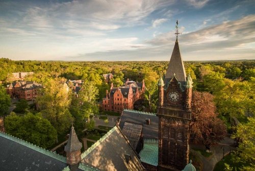 Aerial photo of the Mount Holyoke campus