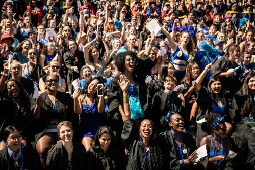 Students cheering during Convocation 2019