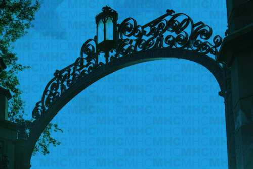 MHC Gates with blue MHC written in sky