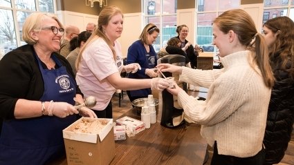 Acting President Sonya Stephens scoops Mount Holyoke’s new official ice cream