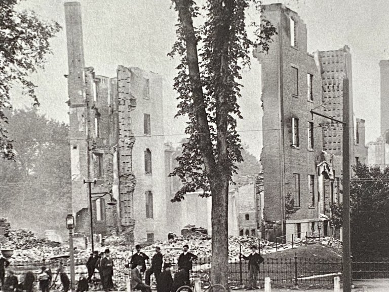 The remains of a building destroyed by the 1896 fire.