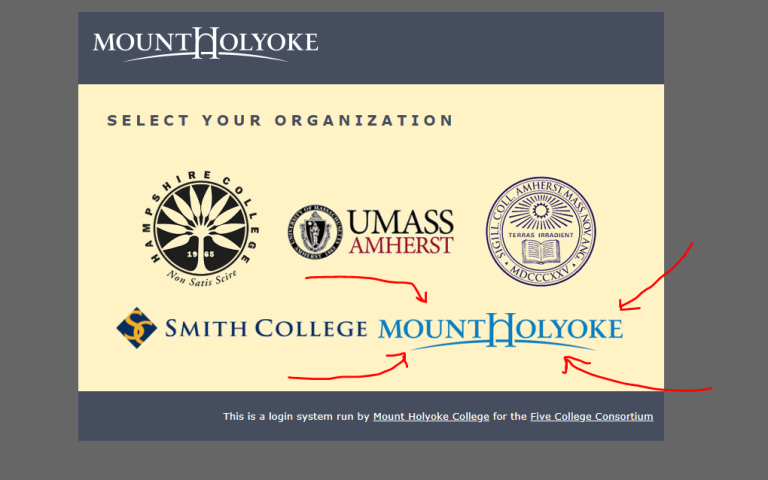Choose the blue Mount Holyoke logo from the bottom right corner.