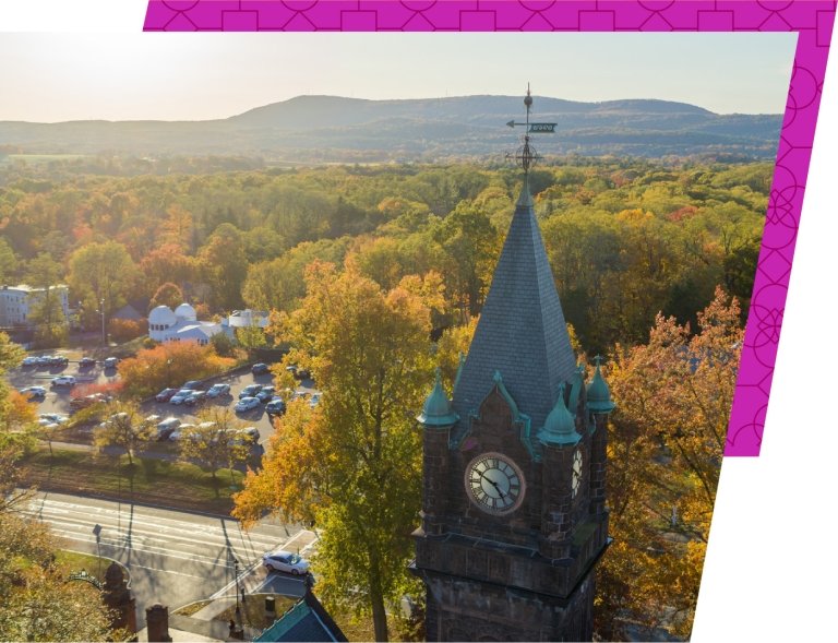 Operational leadership - an aerial view of the Mount Holyoke College campus